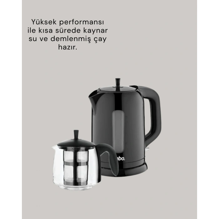 VipMarketim 09 L Cam Demlik ve 17 L Su Haznesi ile Çay Keyfi