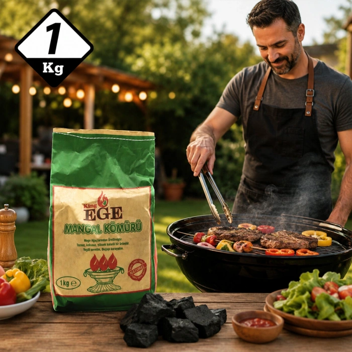 VipMarketim 1 kg Mangal Kömürü - Çıra Hediyeli - Meşe Kömürü