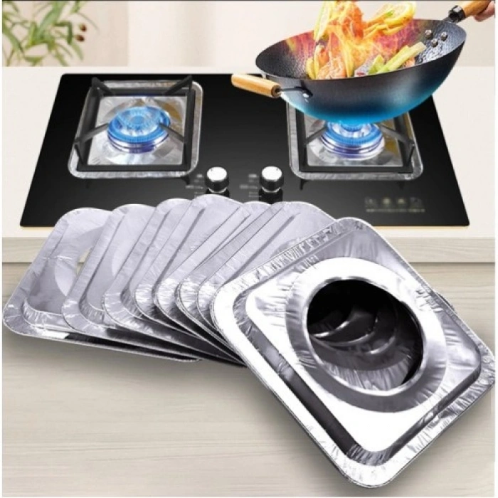 VipMarketim 10 Adet Alüminyum Ocak Koruyucu Folyo