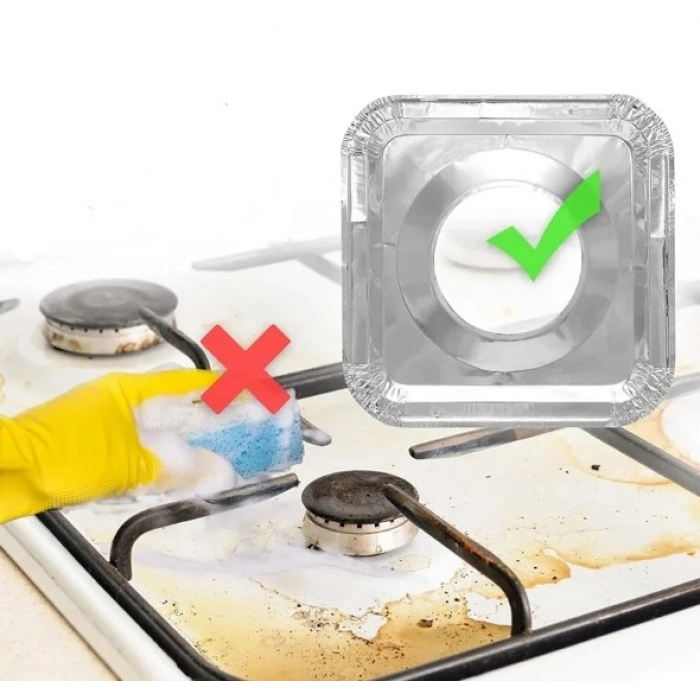 VipMarketim 10 Adet Alüminyum Ocak Koruyucu Folyo