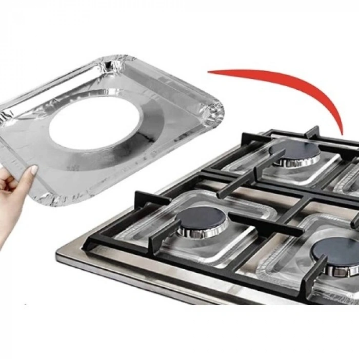 VipMarketim 10 Adet Alüminyum Ocak Koruyucu Folyo