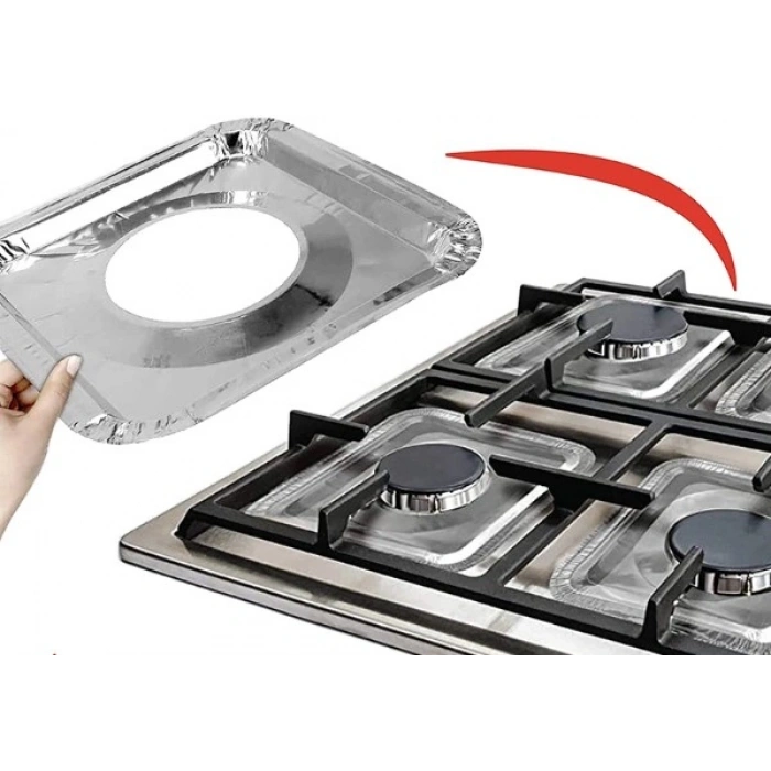 VipMarketim 10 Adet Alüminyum Ocak Koruyucu Folyo