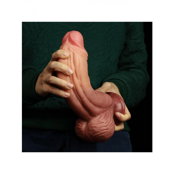 VipMarketim 10 İnç Dual layered Platinum Silicone Cock Dildo