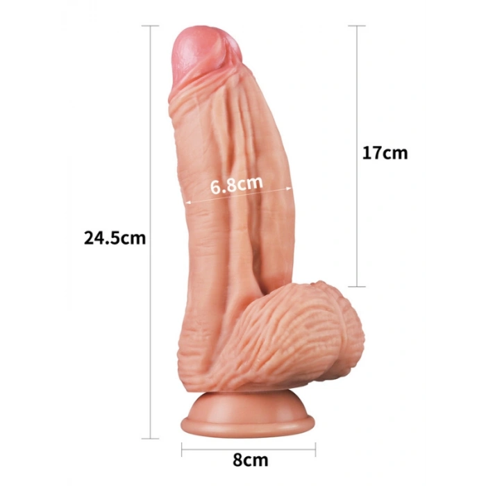 VipMarketim 10 İnç Dual layered Platinum Silicone Cock - Flesh