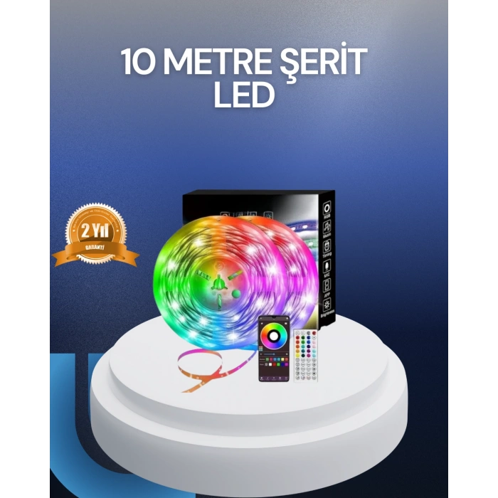 VipMarketim 10 Metre USB Smart Şerit Led Kumandalı Telefon Kontrollü