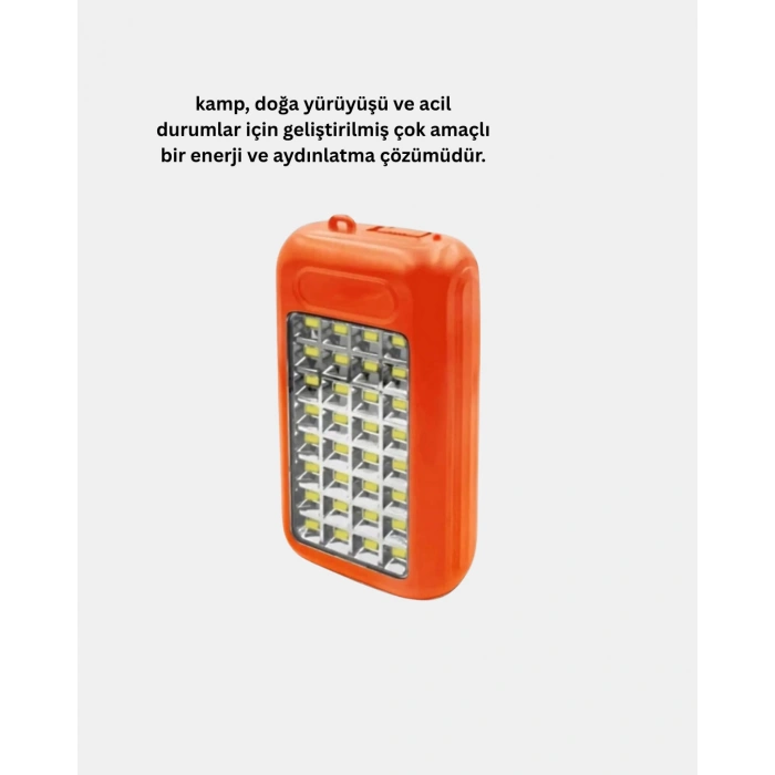 VipMarketim 10000 mAh Güneş Enerjili Powerbank ve LED Kamp Lambası