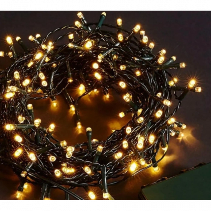 VipMarketim 10m 100 Led Boncuk Lamba Gün Işığı Siyah Kablo