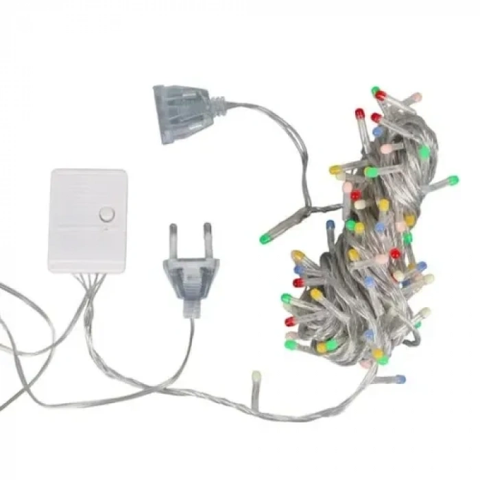 VipMarketim 10m 100 LED Damla Uçlu Mavi Işık Şeffaf Kablo