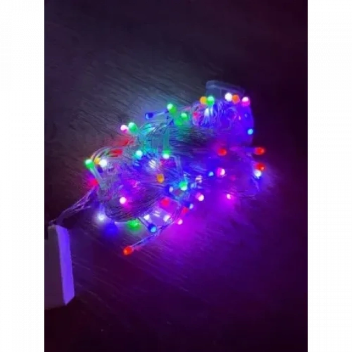 VipMarketim 10m 100 Led Damla Uçlu RGB Işık Şeffaf Kablo