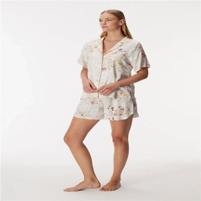 Vipmarketim Kadın Kısa Kol Gömlek Ve Şort Takım (kod:11355)