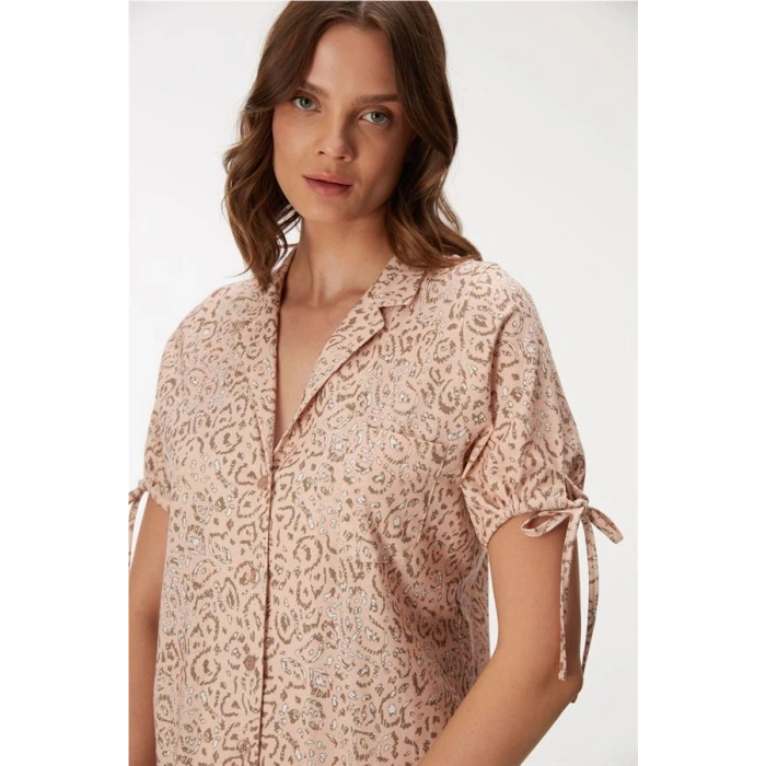 VipMarketim 11369 Kadın Kısa Kol Gömlek Ve Şort Takım