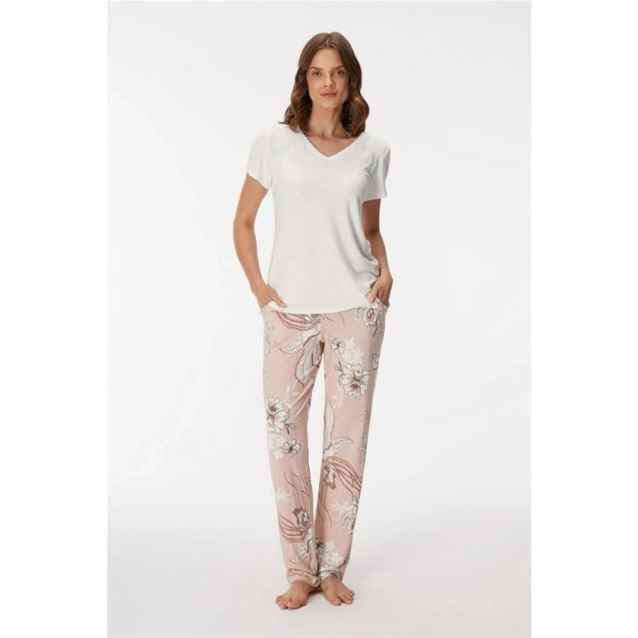 VipMarketim 11396 Kadın T-shirt Ve Pantolon Takım