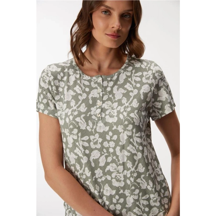 VipMarketim 11409 Kadın T-shirt Ve Kapri Pantolon Takım