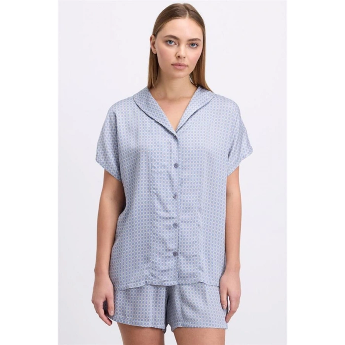 VipMarketim 11609 Kadın Kısa Kol Gömlek Ve Şort Takım