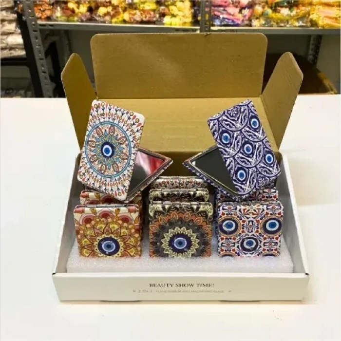 VipMarketim 12 Adet Büyüteçli Dikdörtgen Cep Aynası