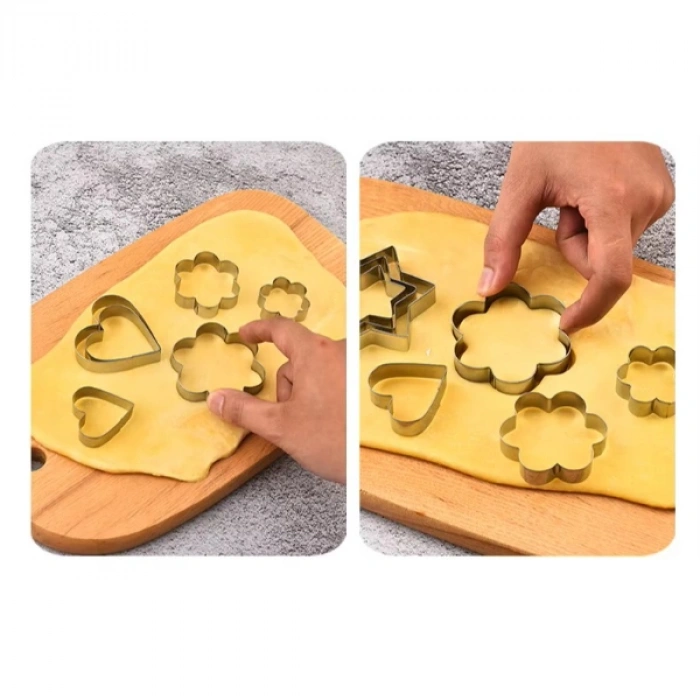 VipMarketim 12 Adet Paslanmaz Çelik Kurabiye Kalıbı Seti