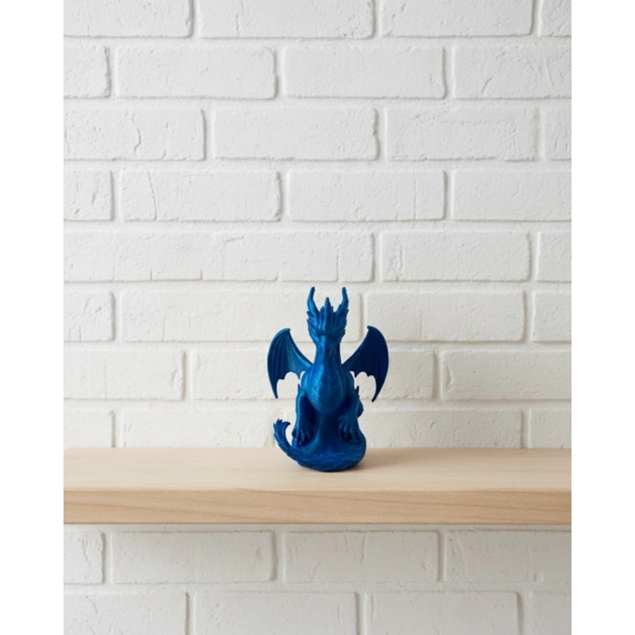 VipMarketim 12 cm Mavi Ejderha Figürü Koleksiyonluk Dekoratif Biblo