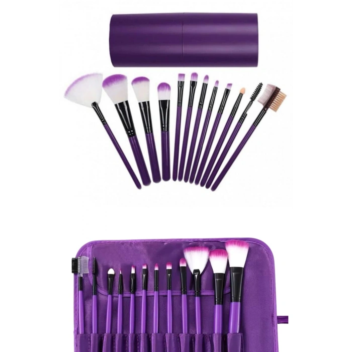 VipMarketim 12 Parça Makyaj Fırçası Yumuşak Kıllı Profesyonel Fırça Seti Yüksek Kaliteli Pürüzsüz