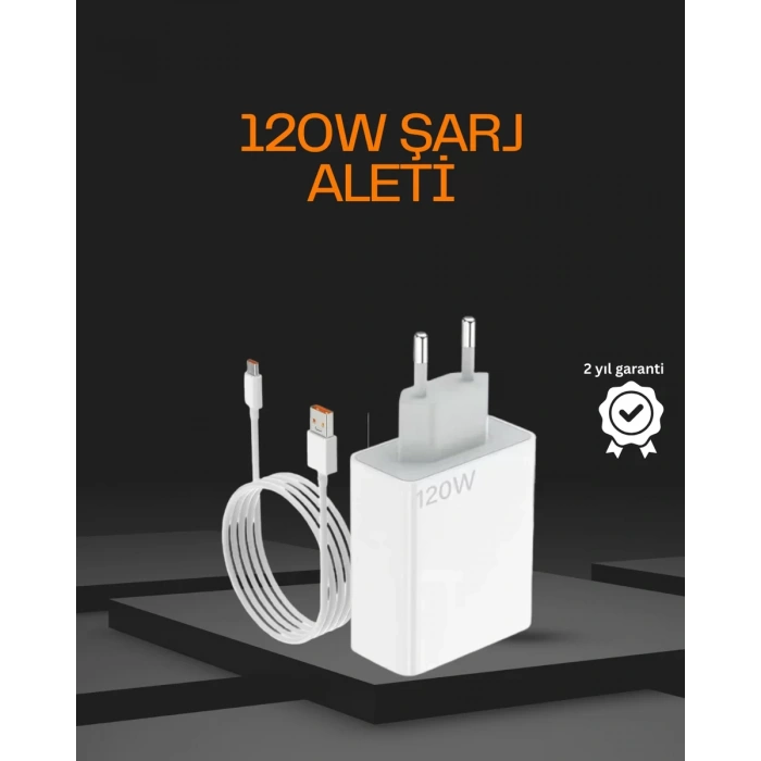 VipMarketim 120 Watt Type C Şarj Başlığı Poco X3 X4 X5 Pro Uyumlu