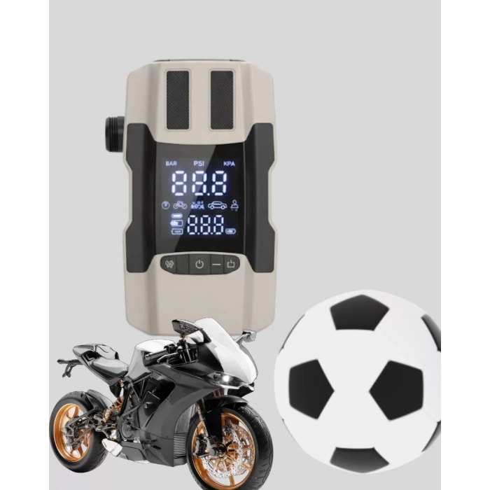 VipMarketim 12.000 mAh Akü Takviye Powerbank Dahili Hava Dijital Ekranlı