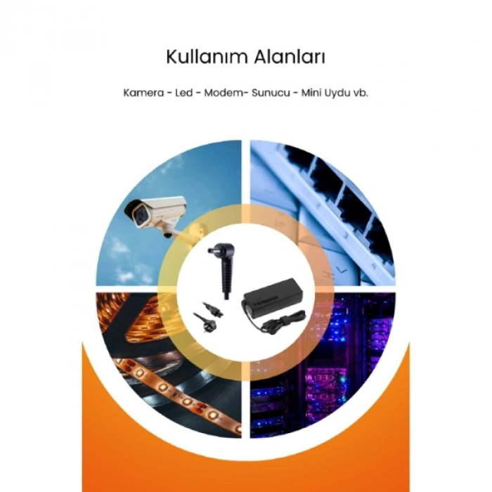 VipMarketim 12V 5A 5.5 * 2.5mm 60W Led ve Modem Adaptörü