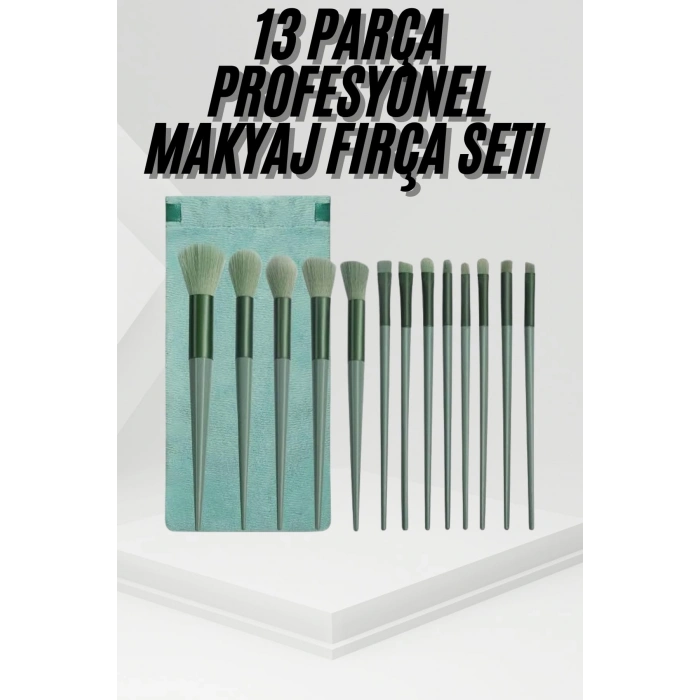 VipMarketim 13 Parça Taşınabilir Kılıflı Profesyonel Makyaj Fırça Seti Pudra Allık Fondöten Fırçası