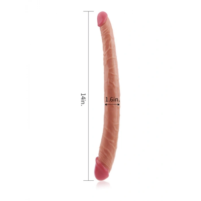 VipMarketim 14 İnç King Size Realistic Ladykiller Tapered Double Penetration
