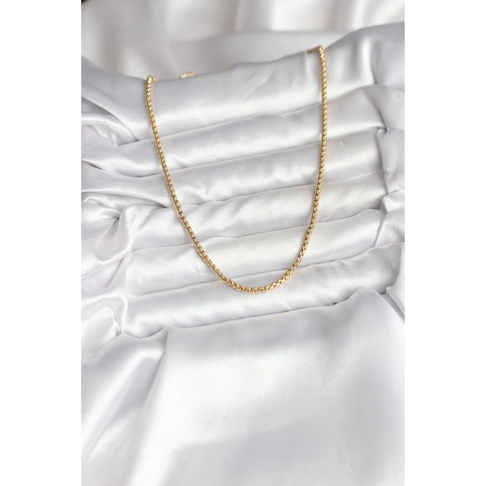 VipMarketim 14K Gold Renk Kaplama Zincir Model CM Kadın Kolye 5886
