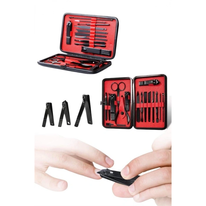 VipMarketim 17 Parça Manikür Seti El ve Ayak Bakımı Törpü Cımbız Tırnak Temizleme