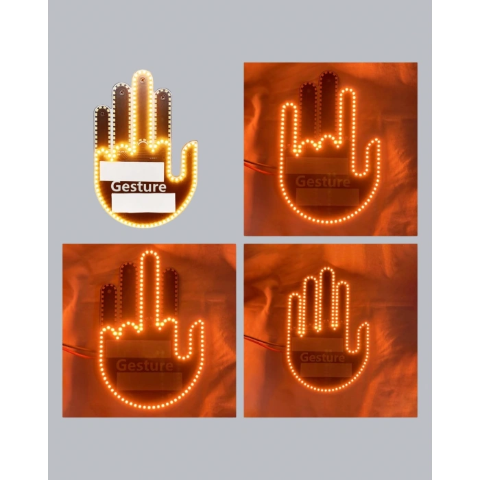 VipMarketim 176 LED Amber Renkli El Hareketiyle Kontrol Edilen Motosiklet Dönüş Sinyali