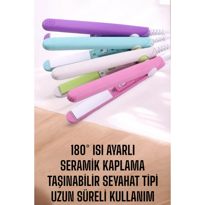 VipMarketim 180°C Isı ve Uzun Süre Kalıcı Düzlük Sağlayan Mini Saç Düzleştirici