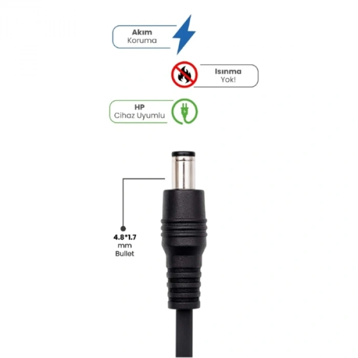 VipMarketim 19V 4.74A 4.8 * 1.7mm Bullet 90W HP İçin Laptop Adaptör