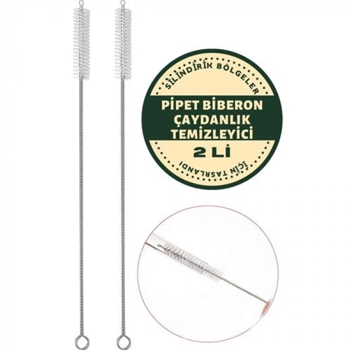 VipMarketim 2 Adet Pipet Emzik Çaydanlık Temizleyici Fırça