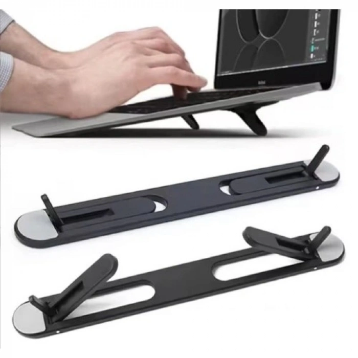 VipMarketim 2 Kademeli Katlanabilir ve Yapışkanlı Laptop Standı Siyah CM-438