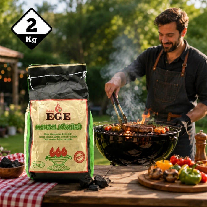 VipMarketim 2 kg Mangal Kömürü - Çıra Hediyeli - Meşe Kömürü