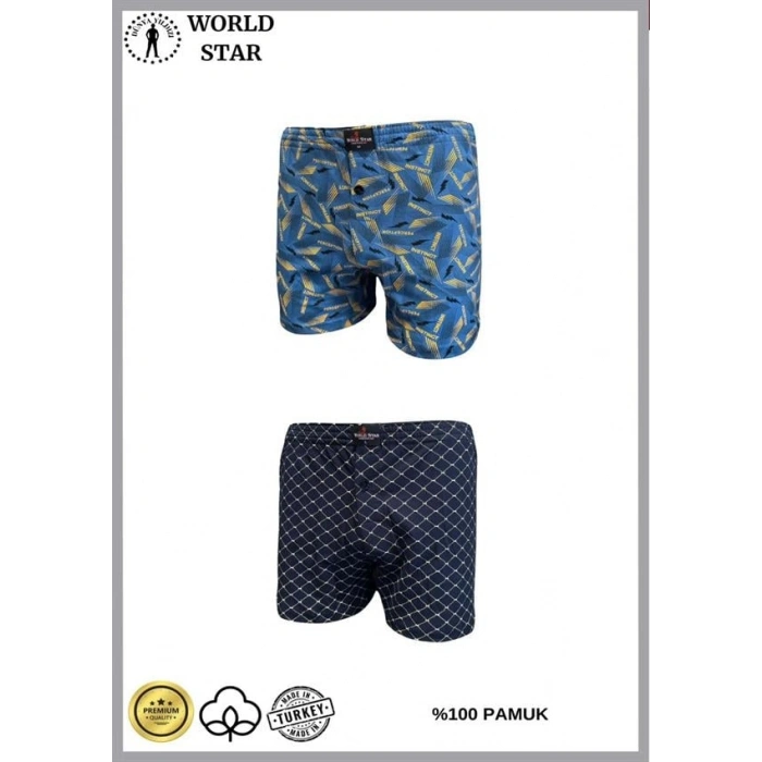 VipMarketim  2li Likralı Pamuklu Renkli Erkek Boxer