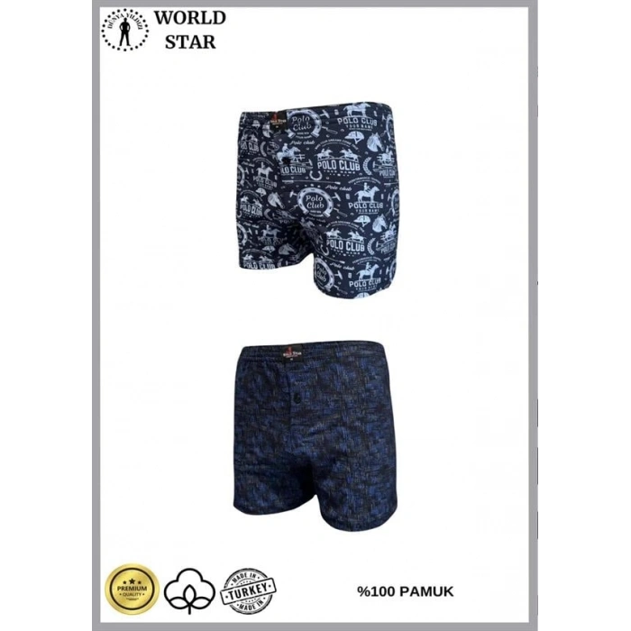 VipMarketim  2li Likralı Pamuklu Renkli Erkek Boxer