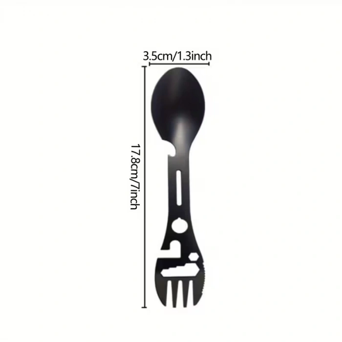 VipMarketim 2li Paket Taktiksel Spork Kaşık Çatal - 5 Fonksiyonlu - Paslanmaz Çelik