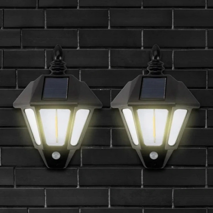 VipMarketim 2li Solar Cob Led Sensörlü Duvar Lambası