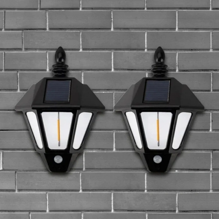 VipMarketim 2li Solar Cob Led Sensörlü Duvar Lambası