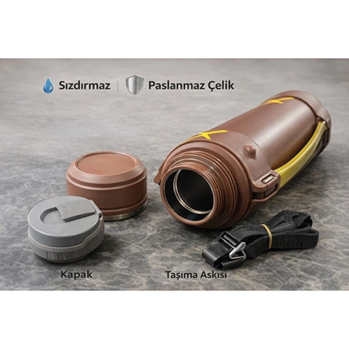 VipMarketim 2000 ml Çift Katmanlı Vakumlu Paslanmaz Çelik Termos