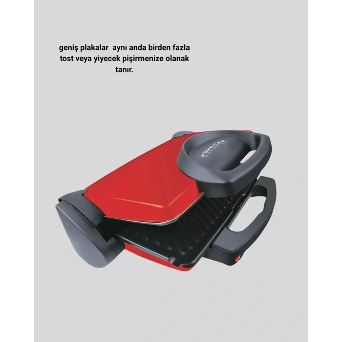 VipMarketim 2000 Watt Tost Makinesi 6 Dilim Kapasiteli Döküm Plakalı Üç Kademeli Isı Ayarlı