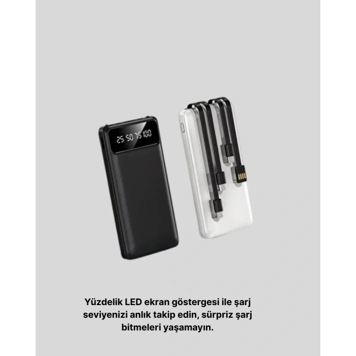 VipMarketim 20.000 mAh 4 Çıkışlı LED Göstergeli Hızlı Şarj Powerbank