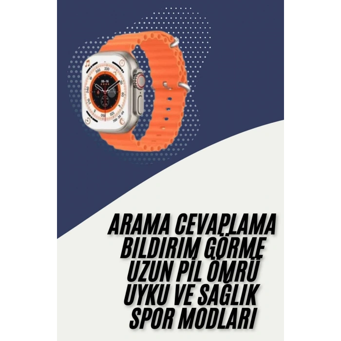 VipMarketim 2025 Model Akıllı Saat Çift Kordon Ios Ve Android Arama Cevaplama Sesli Asistan