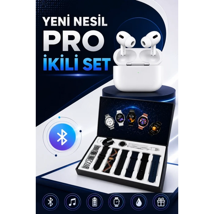 VipMarketim 2025 Model Akıllı Saat ve Yeni Nesil Pro Bluetooth Kulaklık ANC Özelliği