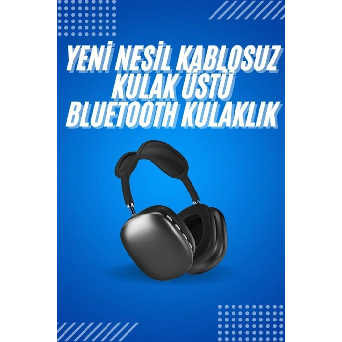 VipMarketim 2025 Model Kulak Üstü Kablosuz Bluetooth Kulaklık Gürültü Azalta Uzun Pil