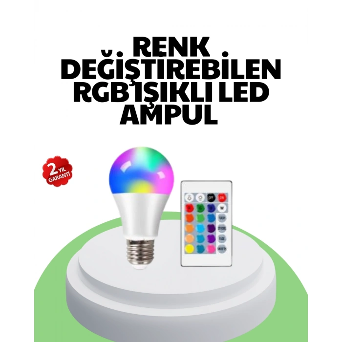 VipMarketim 2025 RGB LED Ampul Uzaktan Kumandalı Renkli Işık A Kalite