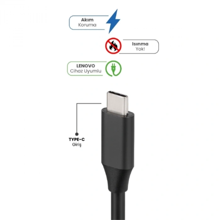 VipMarketim 20V 2.25A TYPE-C 45W LENOVO İçin Laptop Adaptör