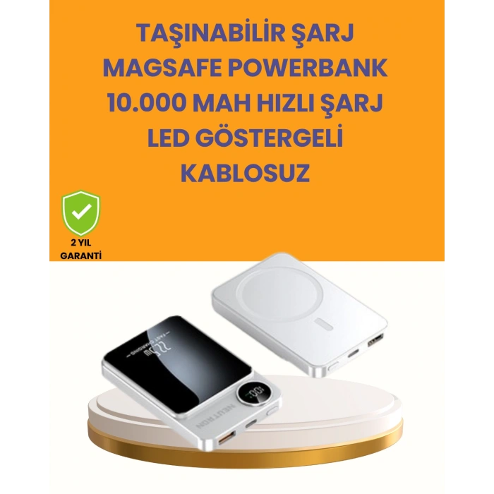 VipMarketim 20W PD ve 15W Manyetik Kablosuz Şarj Destekli Taşınabilir Powerbank