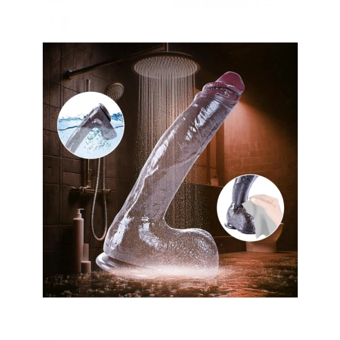 VipMarketim 26 cm Black Giant XXL Gerçekçi Silikon Dildo – Güçlü Vakum Tabanlı, Kalın ve Esnek Tasarım